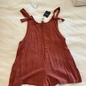Forever 21 maroon romper cover up size small NWT
